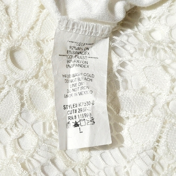 Ginger G Cottagecore Daisy Lace Sheath Summer Mini Dress (L) - Picture 6 of 7